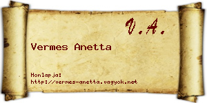 Vermes Anetta névjegykártya
