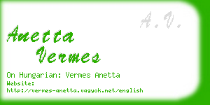 anetta vermes business card